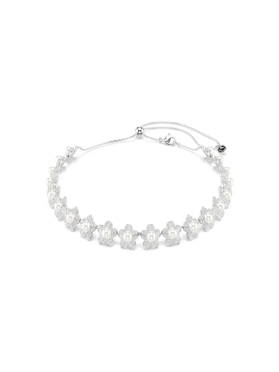 Колье-чокер Ariana Grande X с родиевым покрытием и перламутровой вставкой Swarovski — изображение 1 из 7, оттенок серебряный