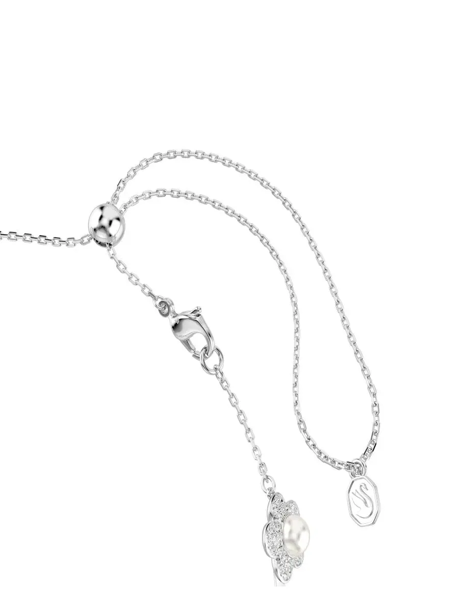 Колье-чокер Ariana Grande X с родиевым покрытием и перламутровой вставкой Swarovski — изображение 5 из 7, оттенок серебряный