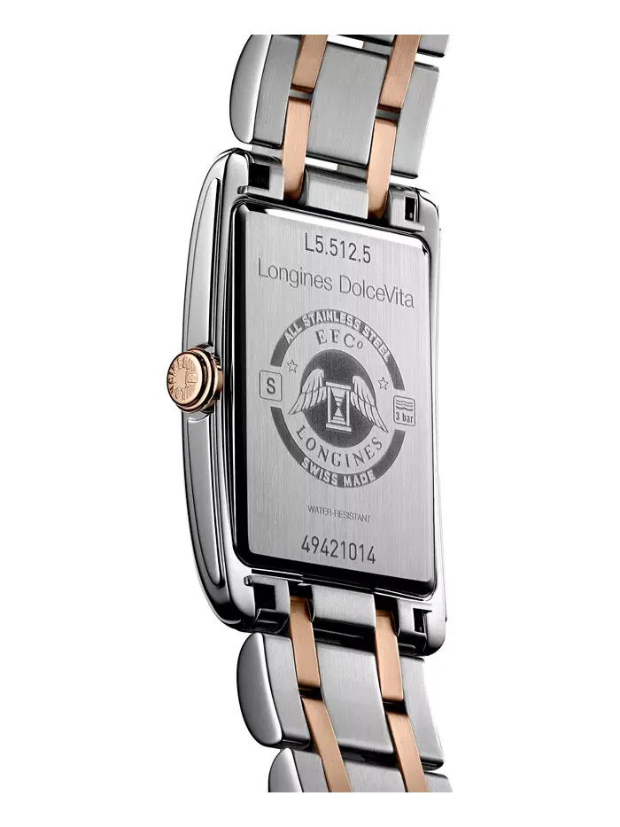 Женские часы-браслет Swiss DolceVita из розового золота 18K и нержавеющей стали, 23x37 мм Longines — изображение 3 из 4