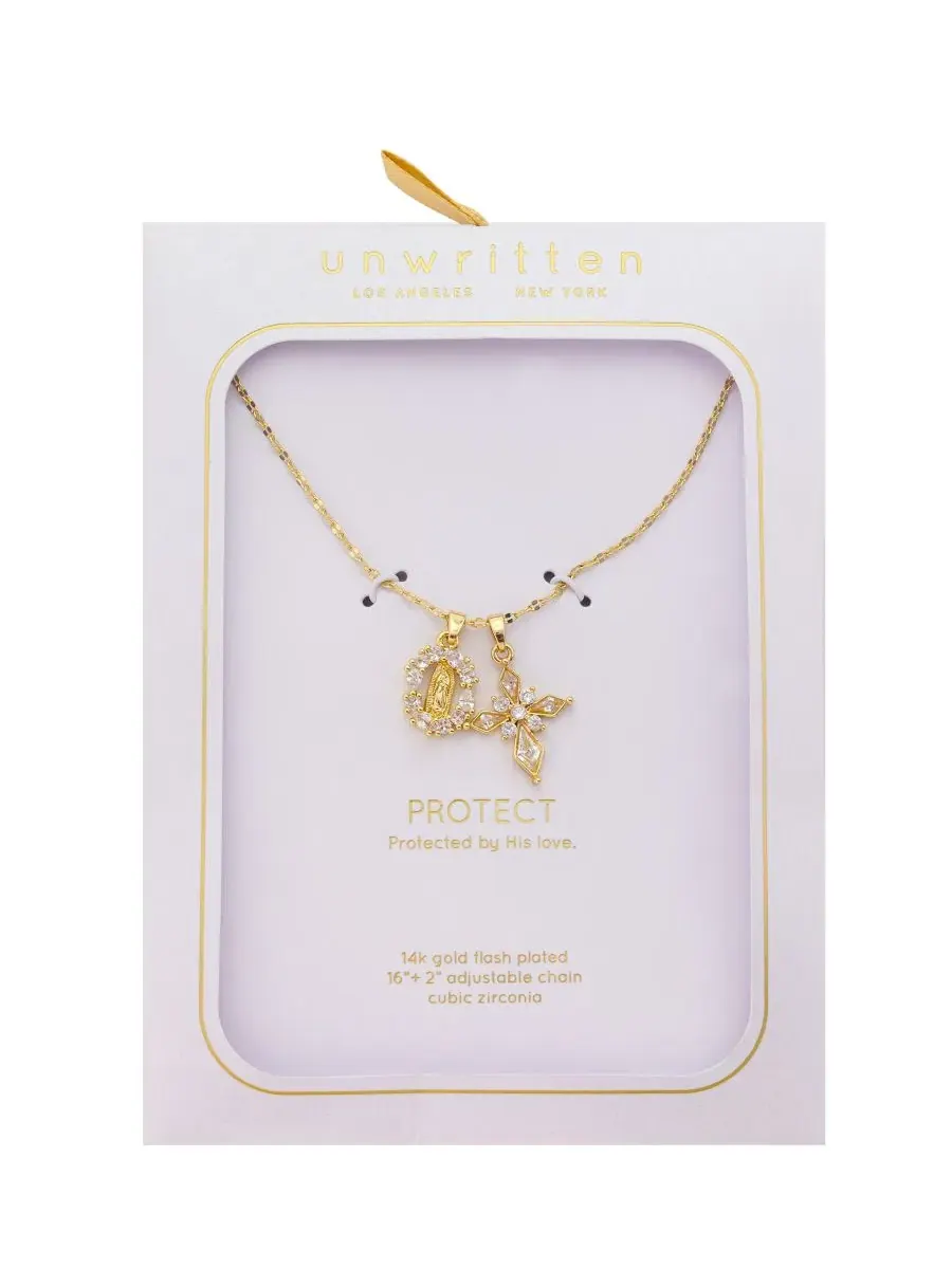 Кулон-крест с кристаллами Swarovski — изображение 2 из 4, оттенок золото