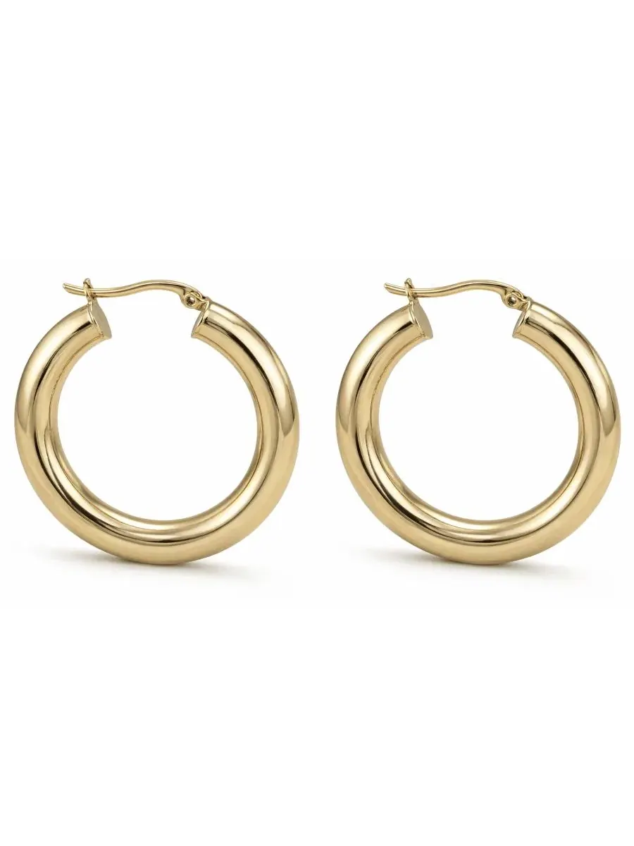 Серьги-кольца Tube Hoop And Now This — изображение 4 из 6, оттенок золотистый