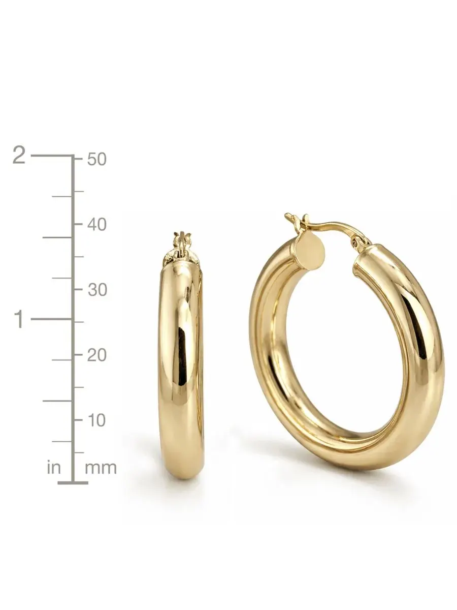 Серьги-кольца Tube Hoop And Now This — изображение 5 из 6, оттенок золотистый