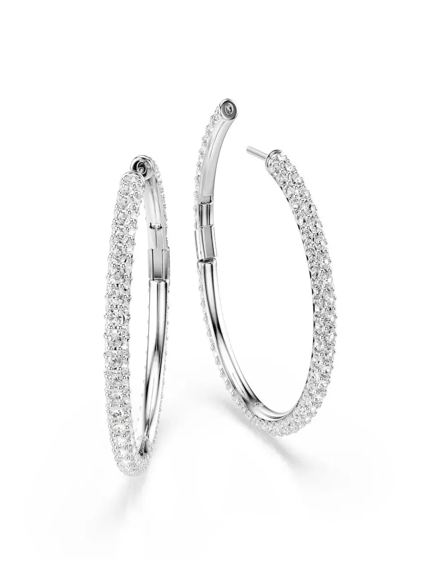 Серьги-гвоздики с кристаллами Swarovski — изображение 3 из 5, оттенок белый