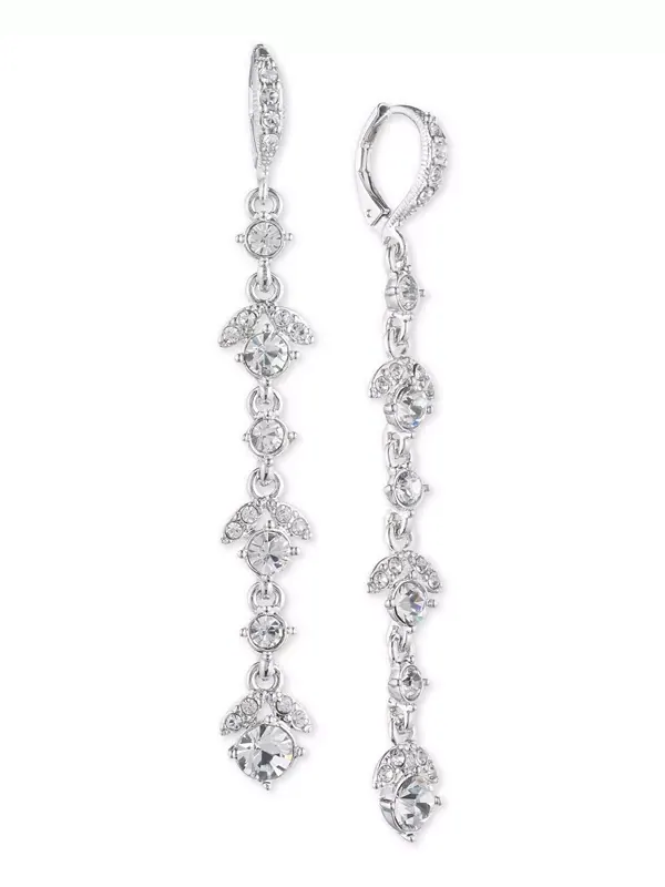 Серьги-Капли с кристаллами Givenchy — изображение 1 из 2, оттенок серебряный