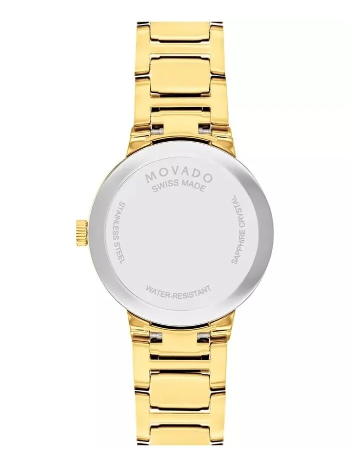 Портфолио женщин: швейцарские кварцевые желтые часы с пвд, 28 мм Movado — изображение 3 из 3, оттенок золотистый