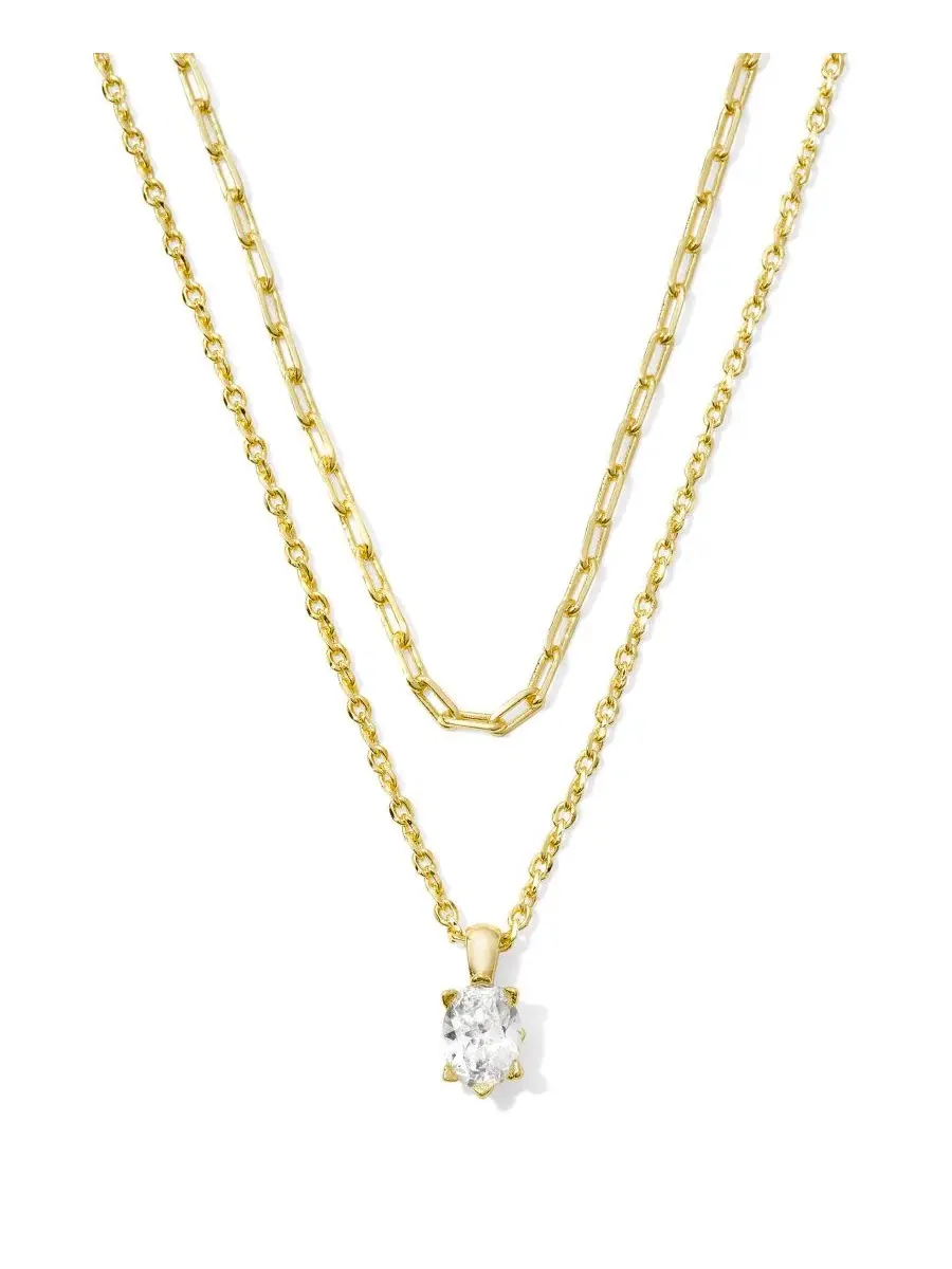 Многослойное колье Cailin с кубическим цирконием Kendra Scott, золото/кристалл — изображение 3 из 4, оттенок золотистый
