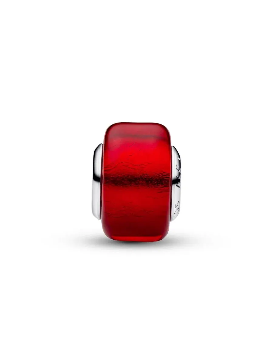 Подвеска из красного муранского стекла Pandora — изображение 3 из 3, оттенок серебряный