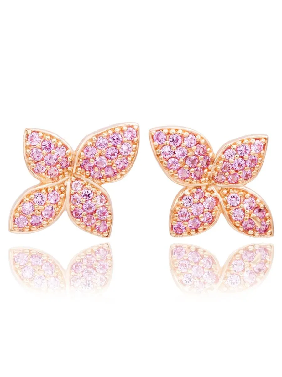 Серьги Suzy Levian из стерлингового серебра с сапфирами в виде цветка Suzy Levian New York