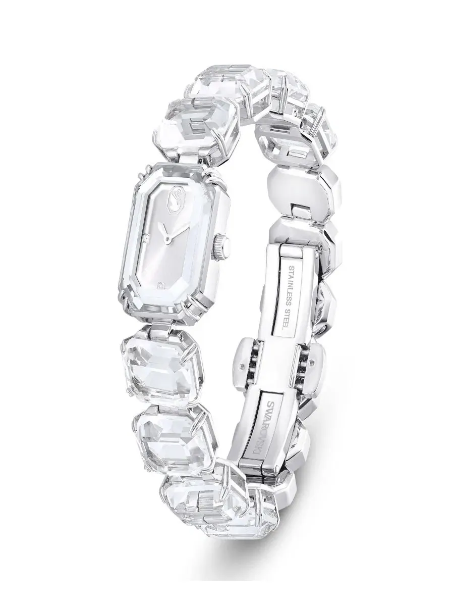Браслет-часы с кристаллами Octagon Cut Bracelet Watch 23 x 17mm Swarovski — изображение 2 из 8, оттенок белый