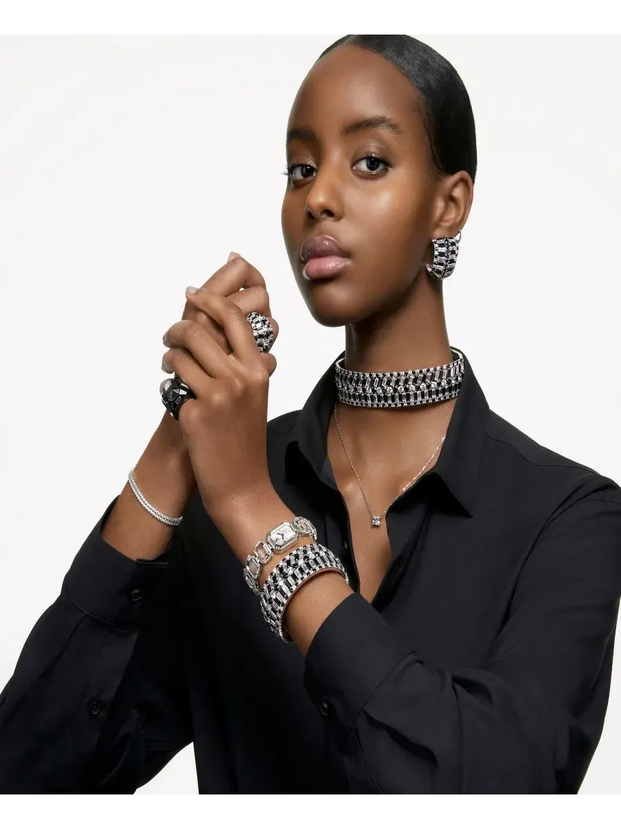 Браслет-часы с кристаллами Octagon Cut Bracelet Watch 23 x 17mm Swarovski — изображение 8 из 8, оттенок белый