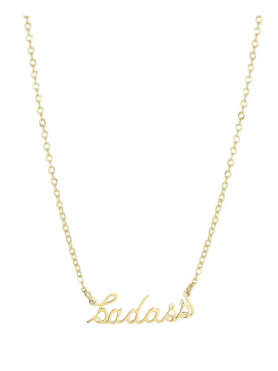 Кулон-подвеска с надписью «Badass» в золоте, 18k ADORNIA — изображение 1 из 3, оттенок золото
