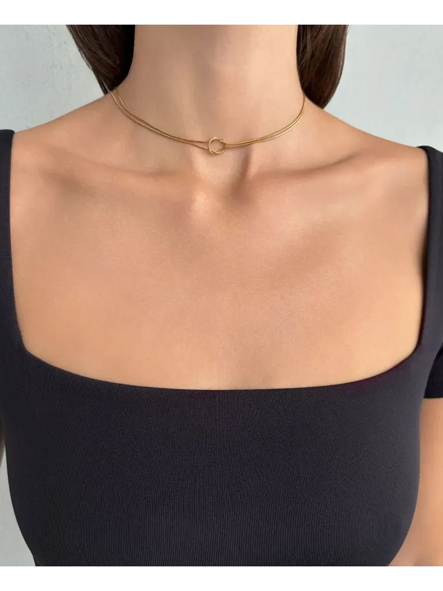 Ожерелье с регулируемым узлом 18k золото ADORNIA — изображение 2 из 3