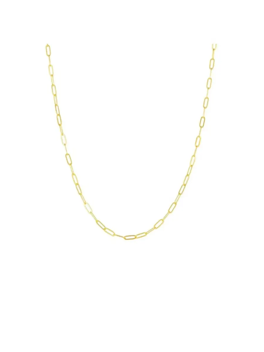 Цепь-колье из стерлингового серебра с позолотой, модель Rectangular Chain Spero London — изображение 1 из 5