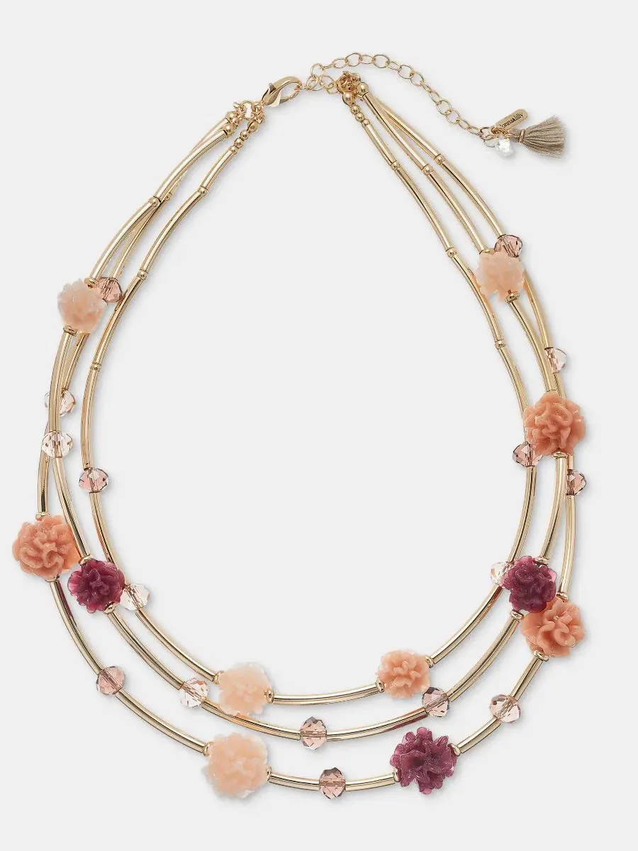 Колье-воротник с цветочным принтом, модель Flower Layered Collar Necklace Lonna & Lilly — изображение 1 из 5