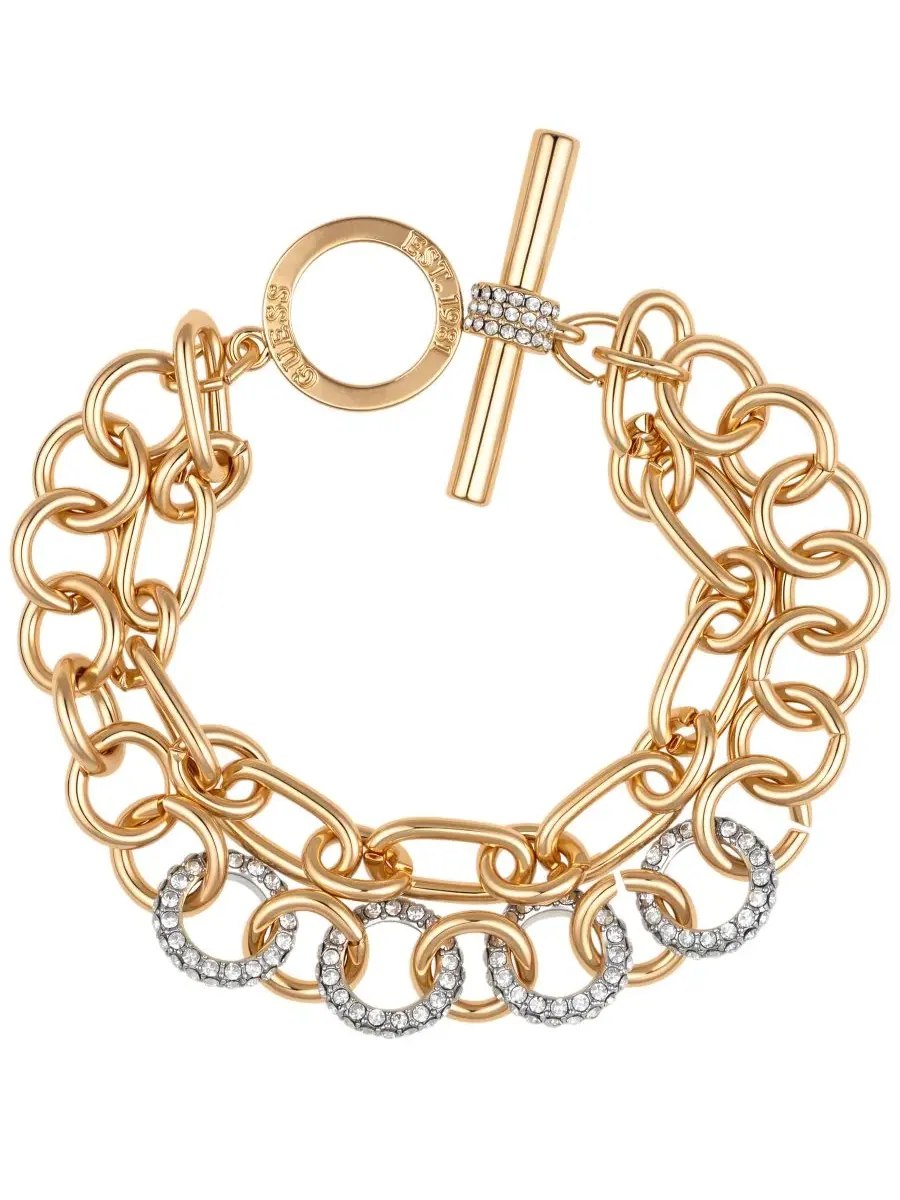 Браслет с кристаллами Gold-Tone Toggle GUESS — изображение 2 из 3, оттенок золото