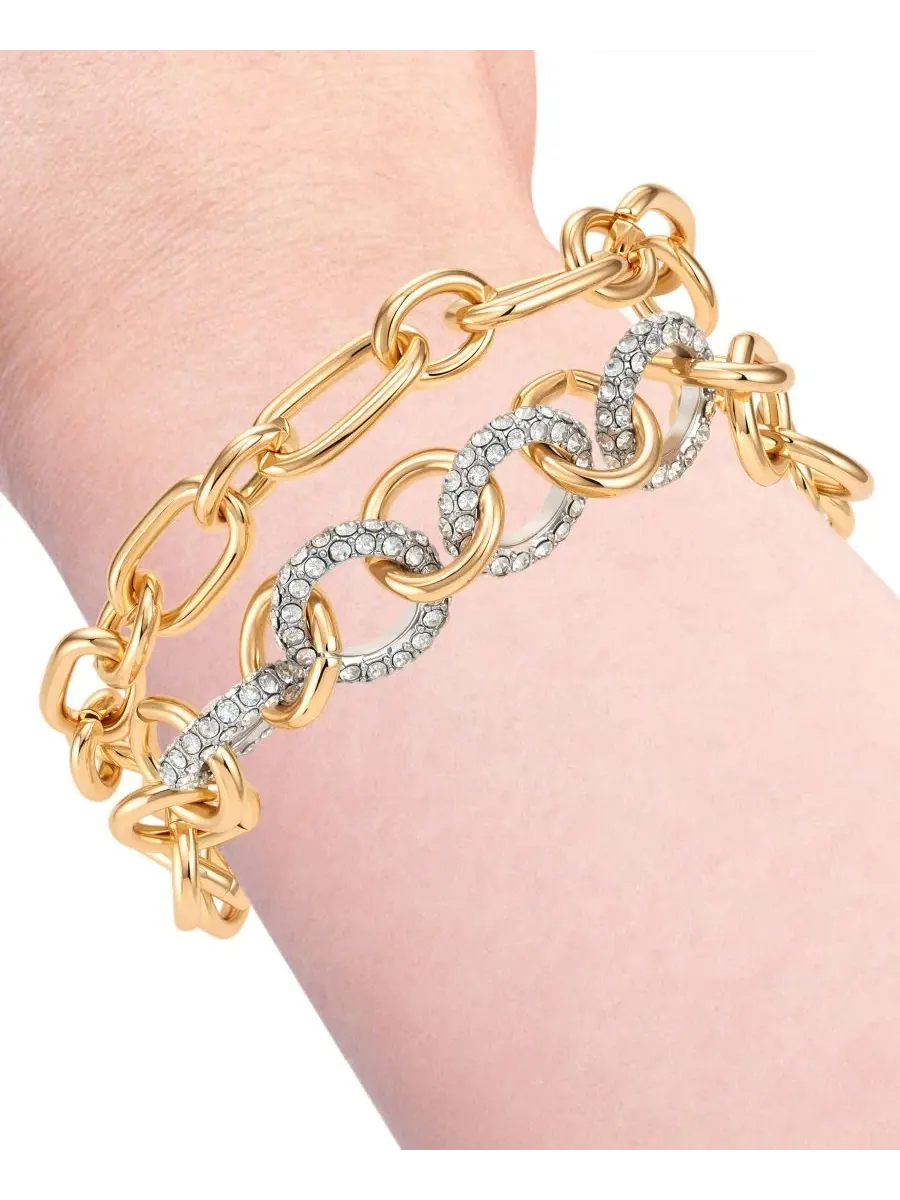 Браслет с кристаллами Gold-Tone Toggle GUESS — изображение 3 из 3, оттенок золото