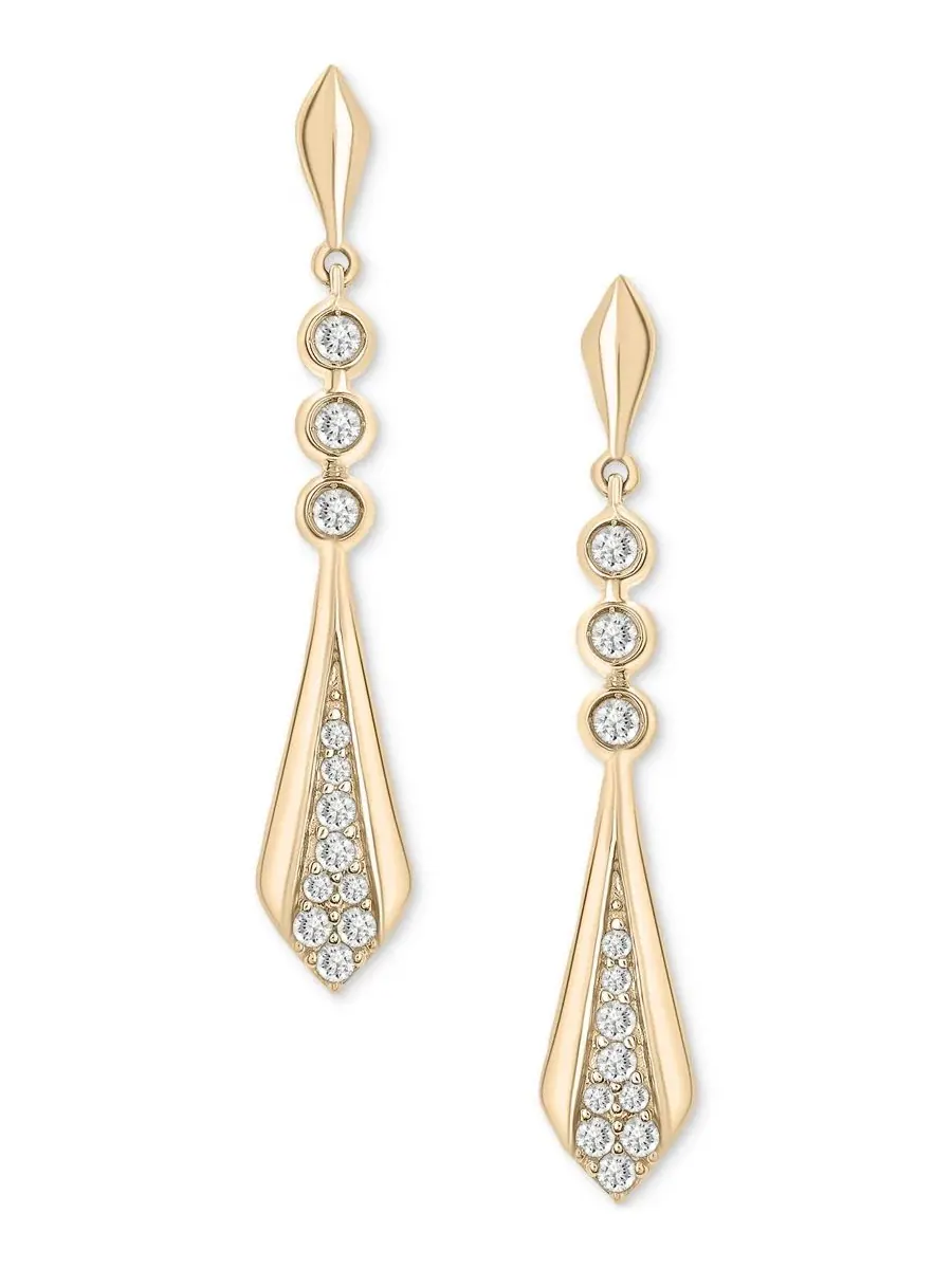 Коллекция подвесок Diamond Flare Linear длиной 46 см (45 см) и сережек-подвесок из 14-каратного — изображение 1 из 3
