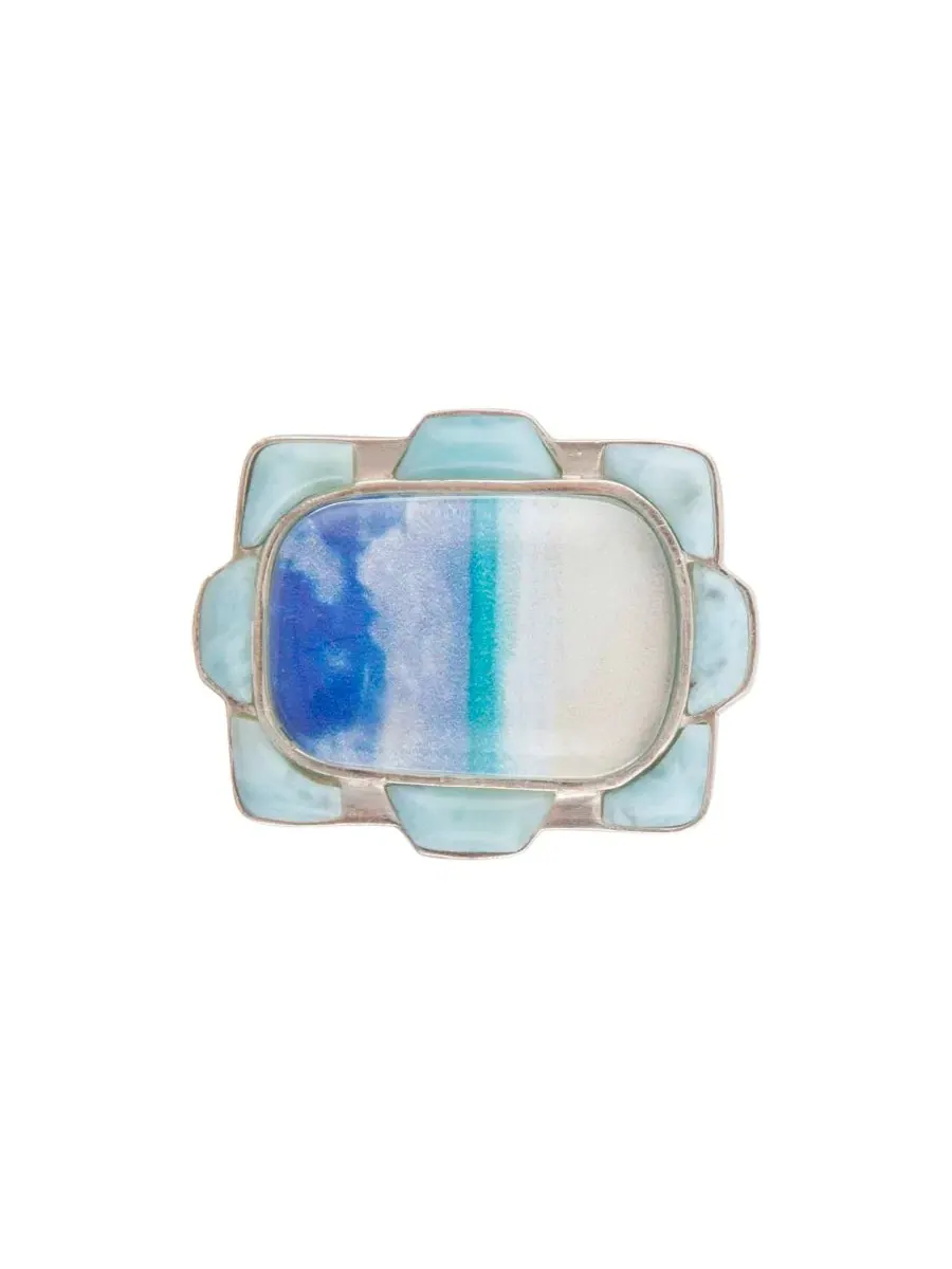 Кольцо с ларимаром Scenic Beach Blue Larimar Silver Barse — изображение 2 из 6, оттенок серебряный