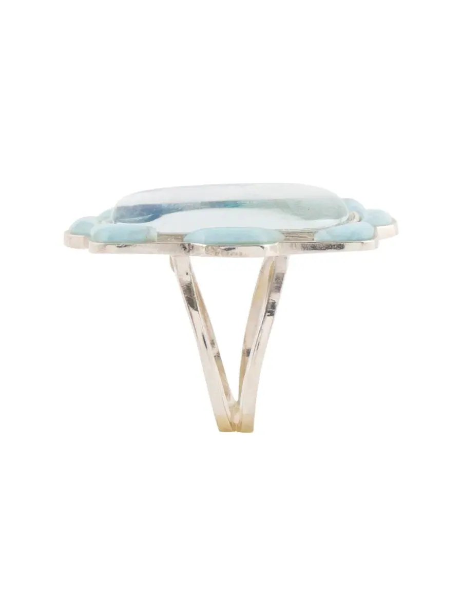 Кольцо с ларимаром Scenic Beach Blue Larimar Silver Barse — изображение 4 из 6, оттенок серебряный