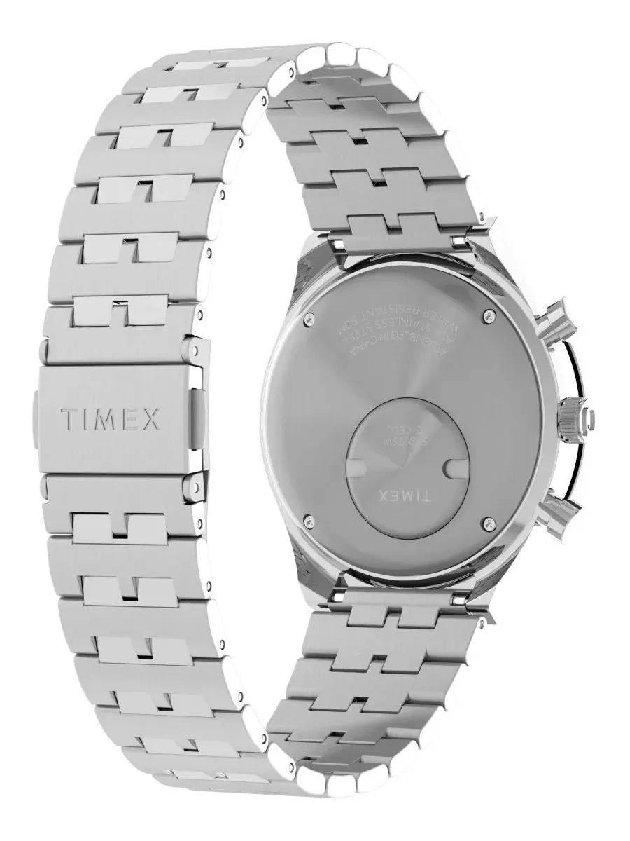 Мужские хронограф наручные часы 40 мм Timex — изображение 4 из 5, оттенок серебряный