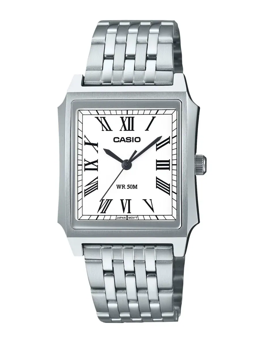 Наручные часы 31.5 мм с белым циферблатом Casio — изображение 1 из 3, оттенок серебряный
