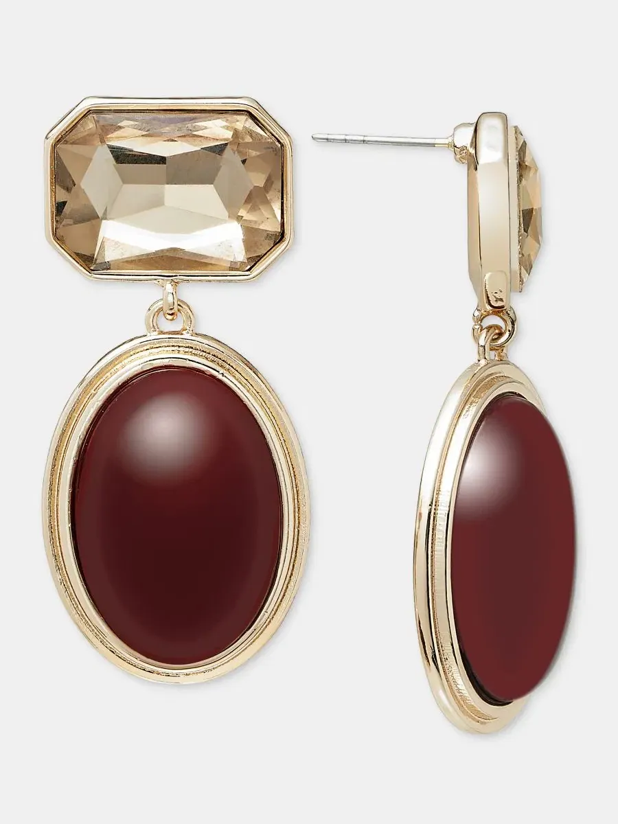 Серьги-капли с камнями Sculptural Expression Stone Drop I.N.C. International Concepts — изображение 2 из 3