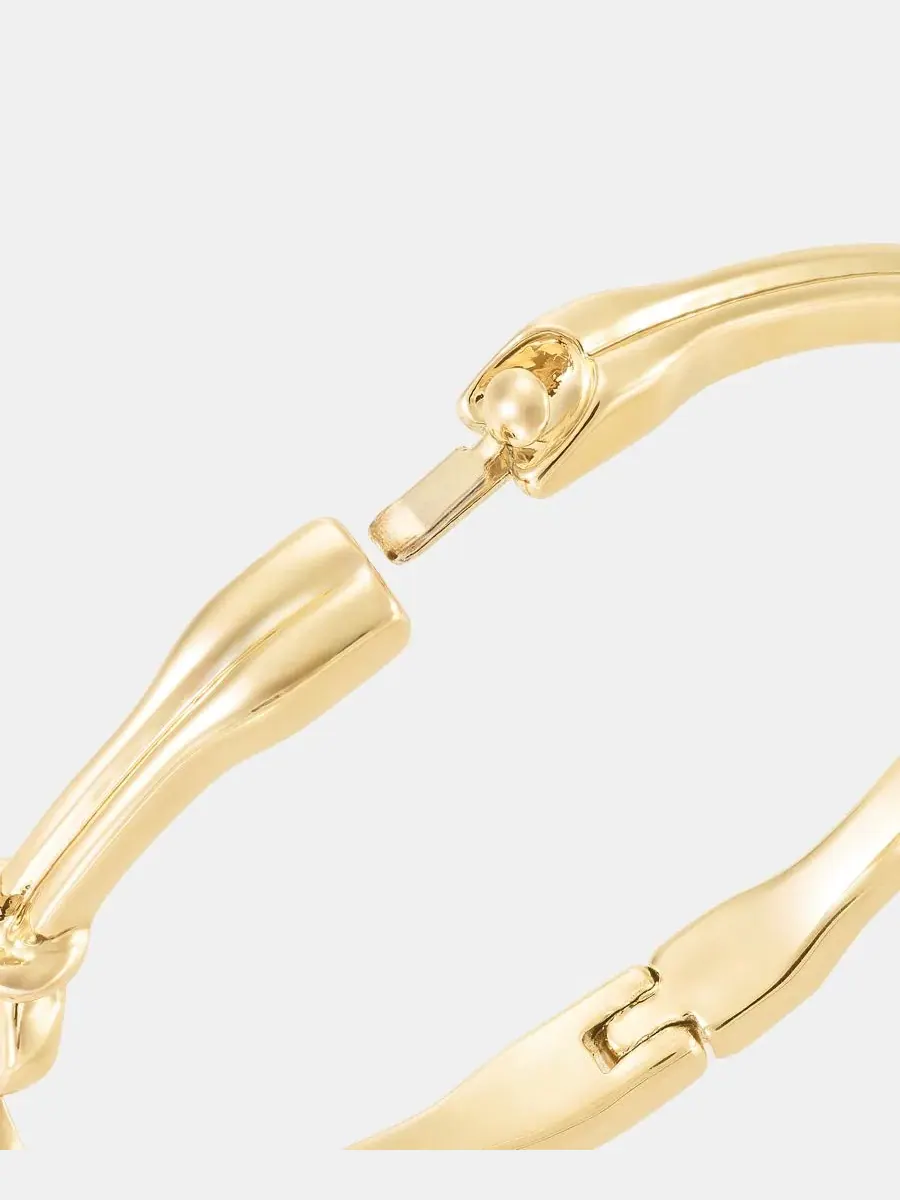 Браслет-цепочка с имитацией жемчуга Gold-Tone Link Imitation Pearl Open Hinge Bracelet Anne Klein — изображение 2 из 3