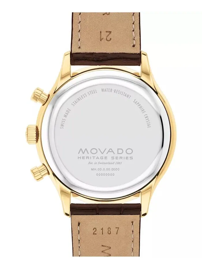 Мужские часы Circa Swiss Quartz Chrono Brown Leather 43 мм Movado — изображение 3 из 3