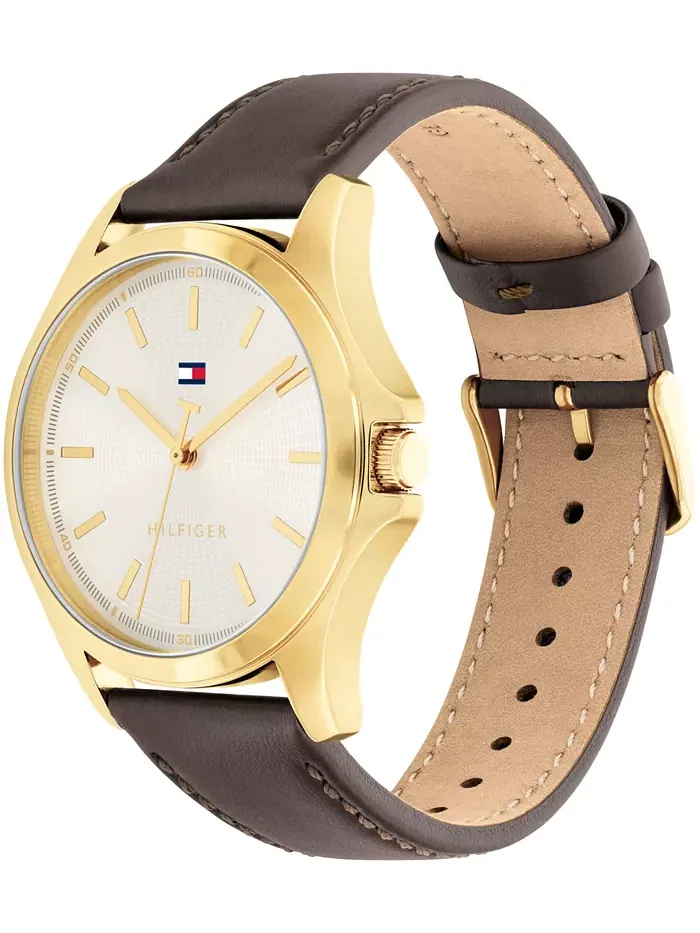 Мужские часы Quartz с темно-коричневым кожаным ремешком, 42mm Tommy Hilfiger — изображение 2 из 6