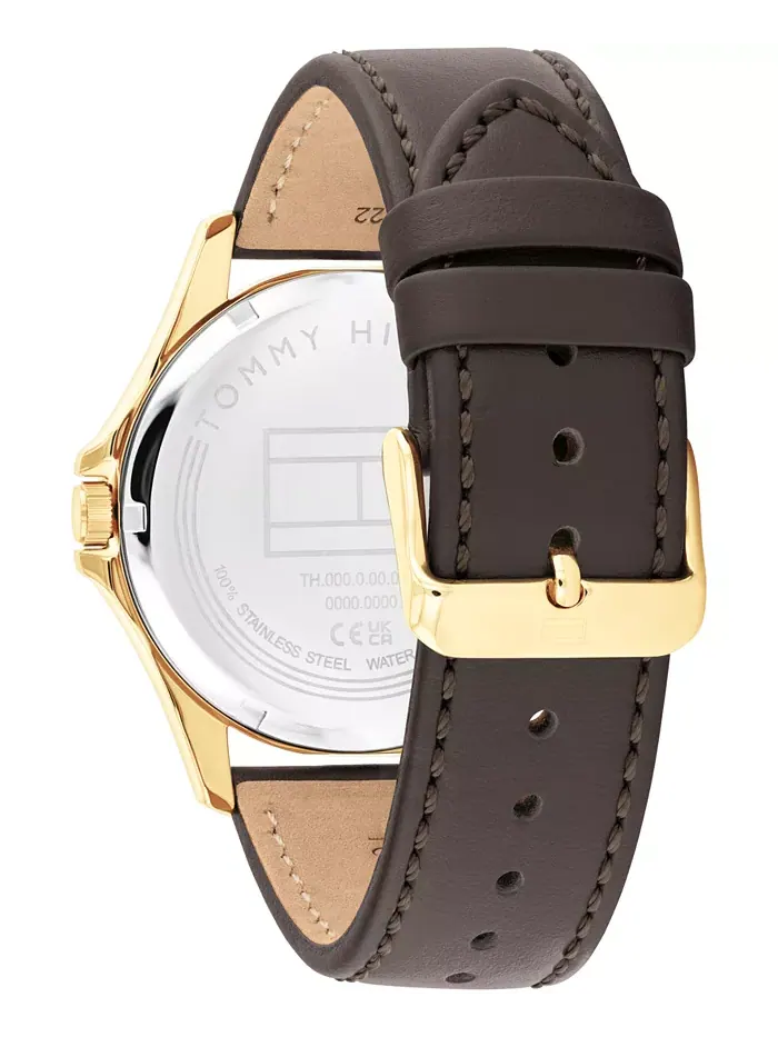 Мужские часы Quartz с темно-коричневым кожаным ремешком, 42mm Tommy Hilfiger — изображение 3 из 6