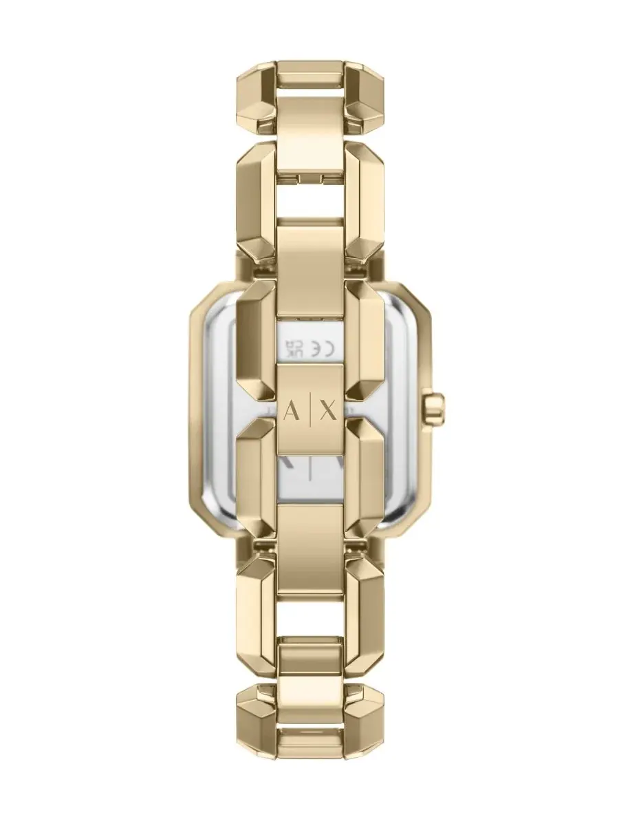 Женские часы Armani Exchange с кварцевым механизмом, золотистый корпус из нержавеющей стали, 27 мм — изображение 2 из 7