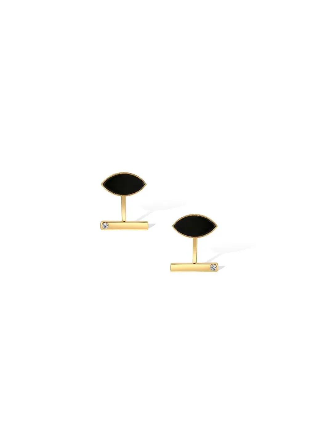 Серьги-подвески с черным ониксом Eyes RETRO CHIC — золотистый