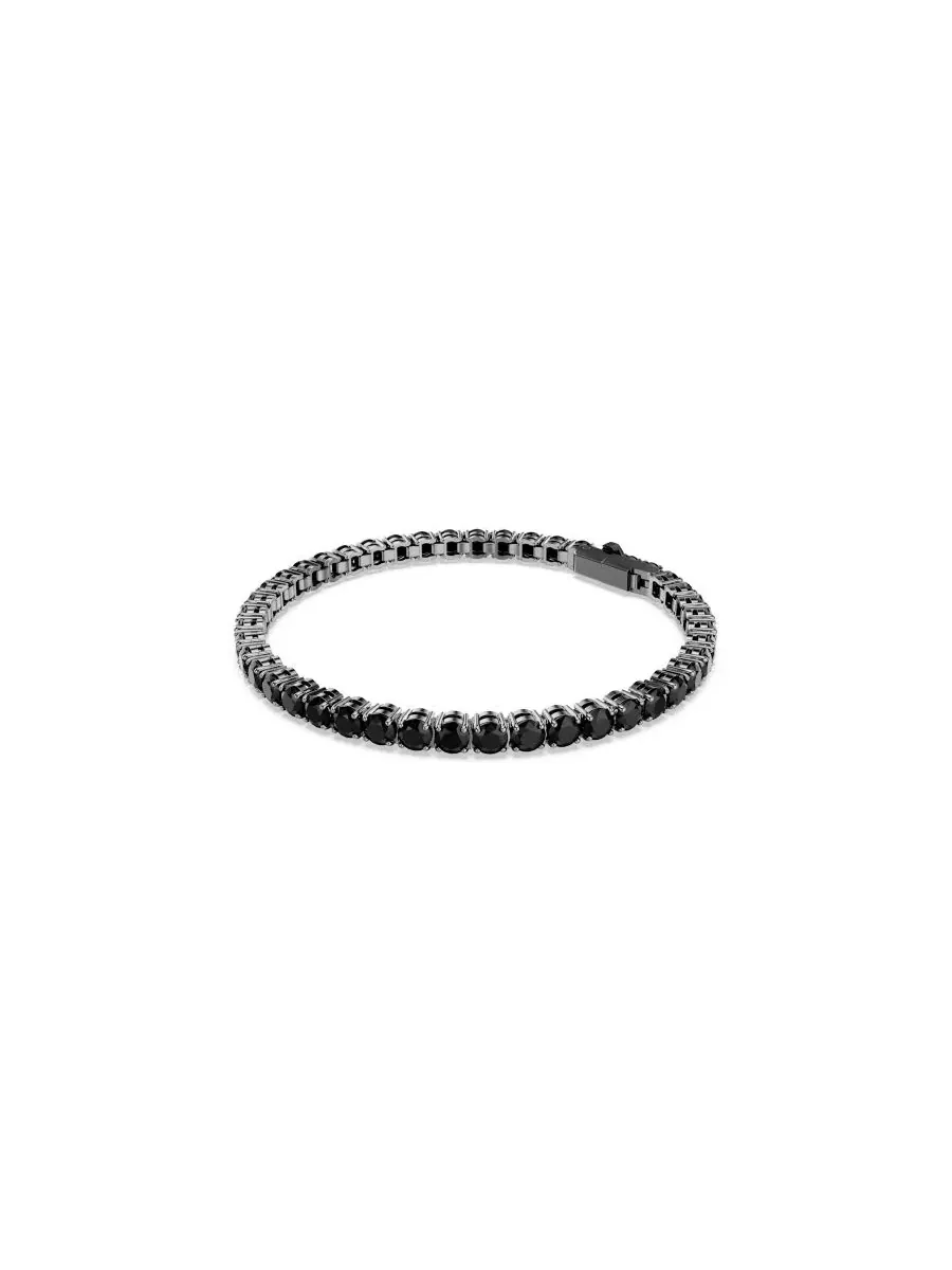 Теннисный браслет Swarovski Matrix с рутениевым покрытием — изображение 2 из 7, оттенок черный