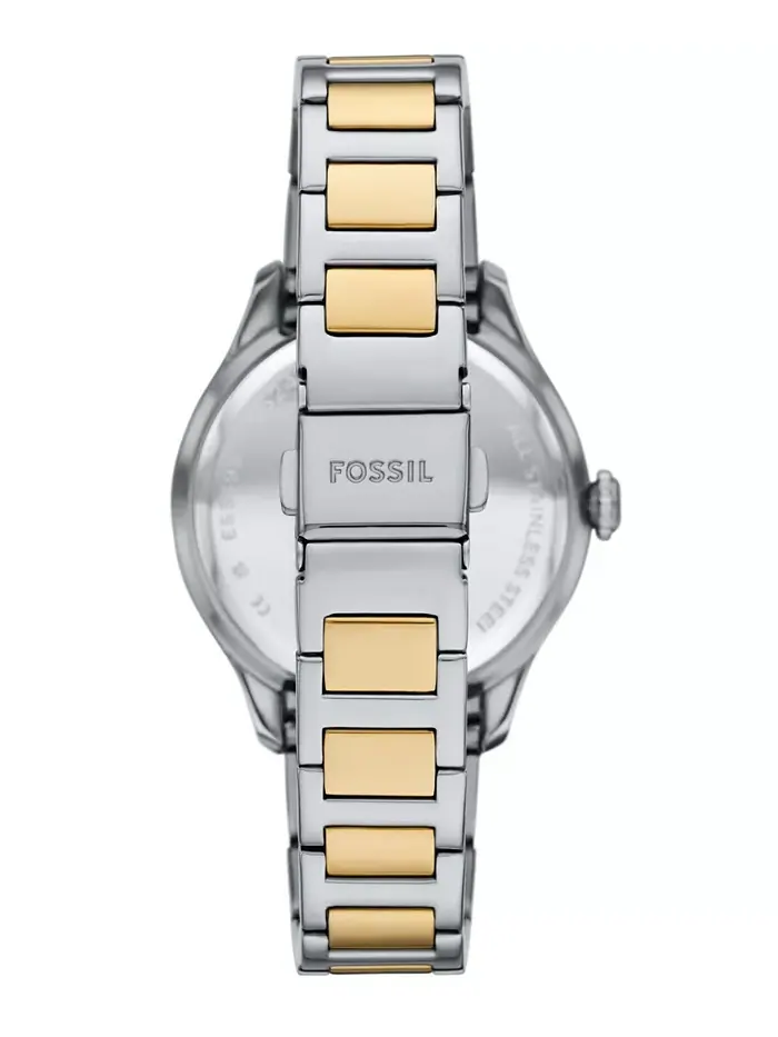 Женские часы Gilmore Three-Hand Date с двухцветным корпусом из нержавеющей стали, 38 мм Fossil — изображение 3 из 3