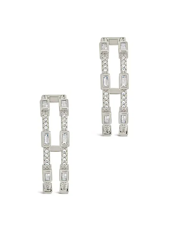 Серьги-Кольца Neah с кубическим цирконием Sterling Forever — изображение 2 из 4, оттенок серебряный
