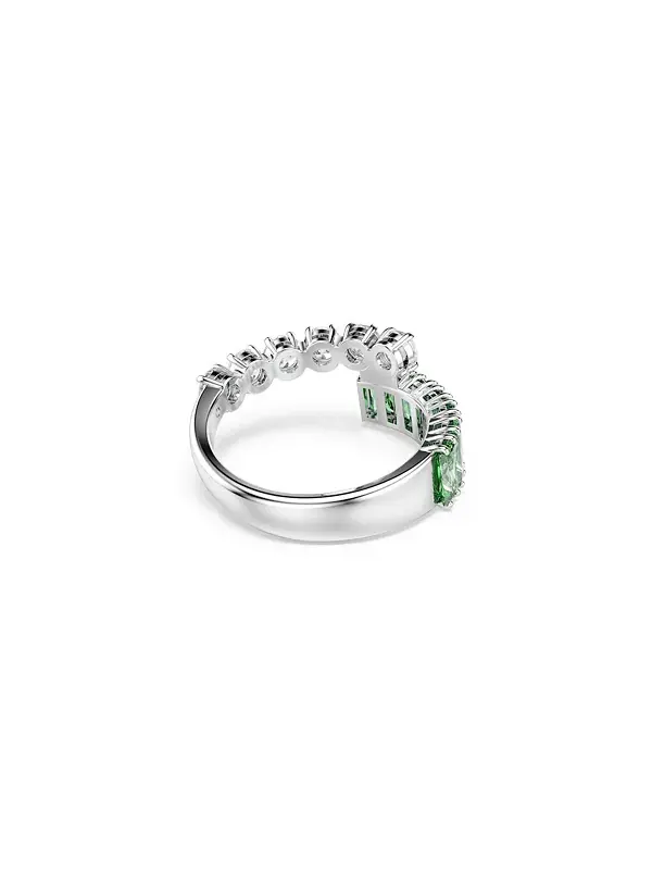Матричное кольцо с зеленым родиевым покрытием Swarovski — изображение 4 из 4, оттенок зеленый