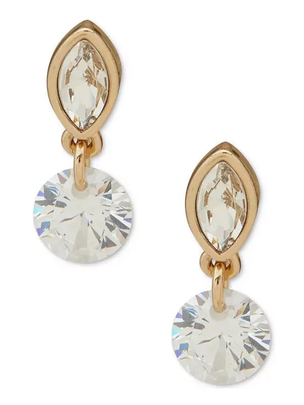 Серьги-Гвоздики с кристаллами маркиза Dkny