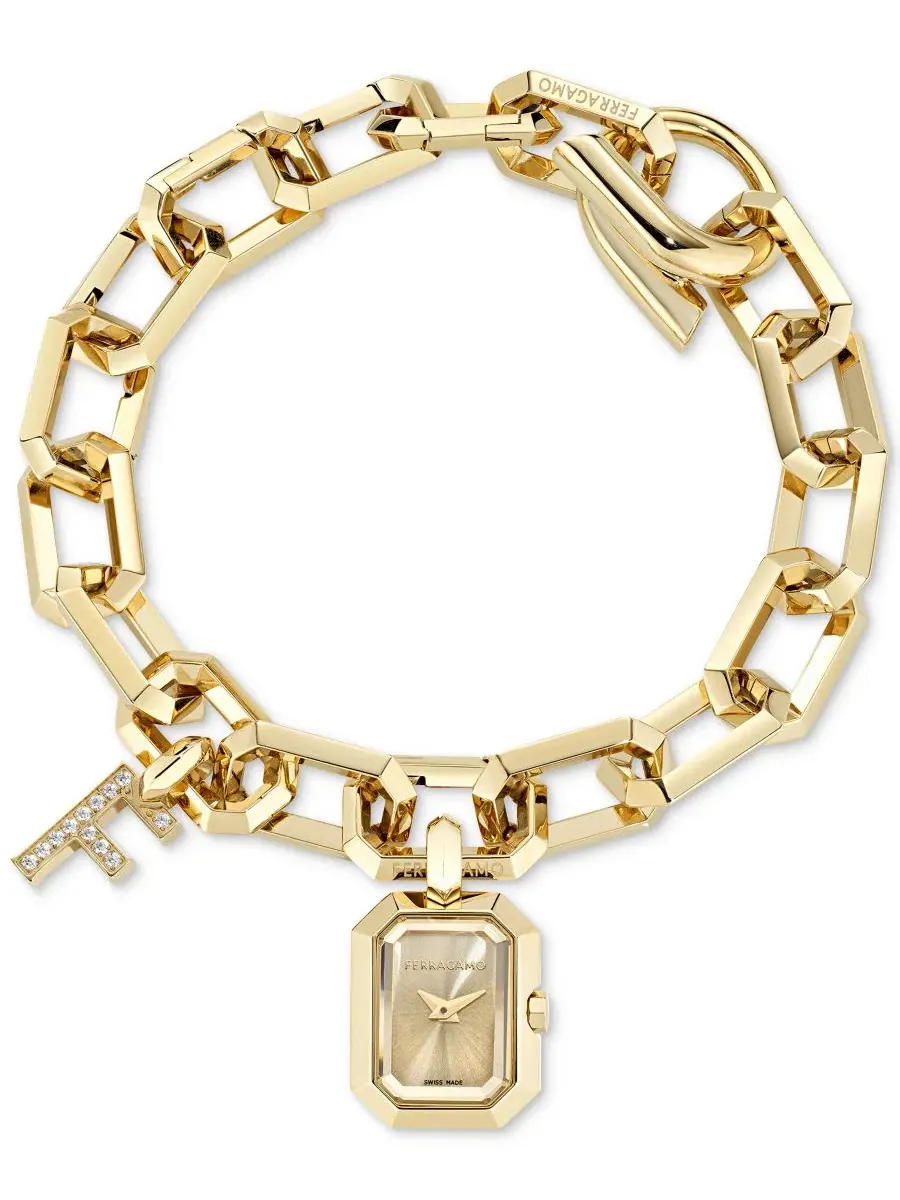 Женские часы Charm с браслетом из стали с ионным покрытием, 17 мм Ferragamo