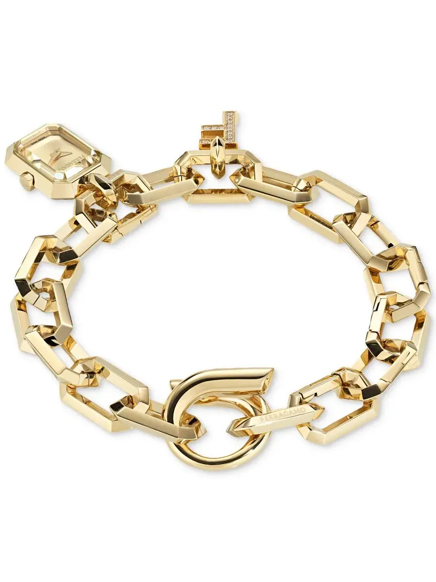 Женские часы Charm с браслетом из стали с ионным покрытием, 17 мм Ferragamo — изображение 2 из 4, оттенок желтый золотистый