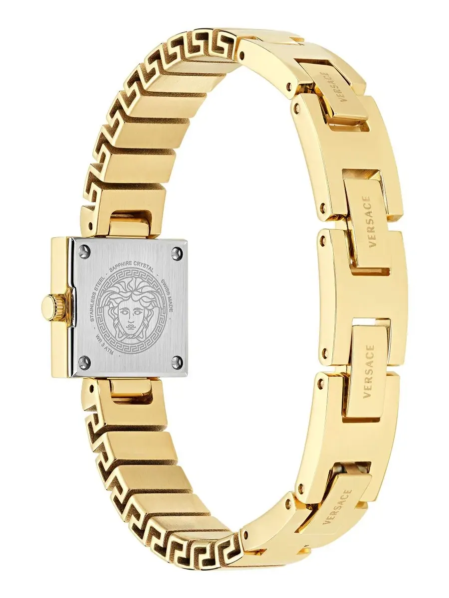 Женские часы V-Square Petite IP Yellow Gold Stainless Steel Bracelet Watch 18x18mm Versace — изображение 3 из 3