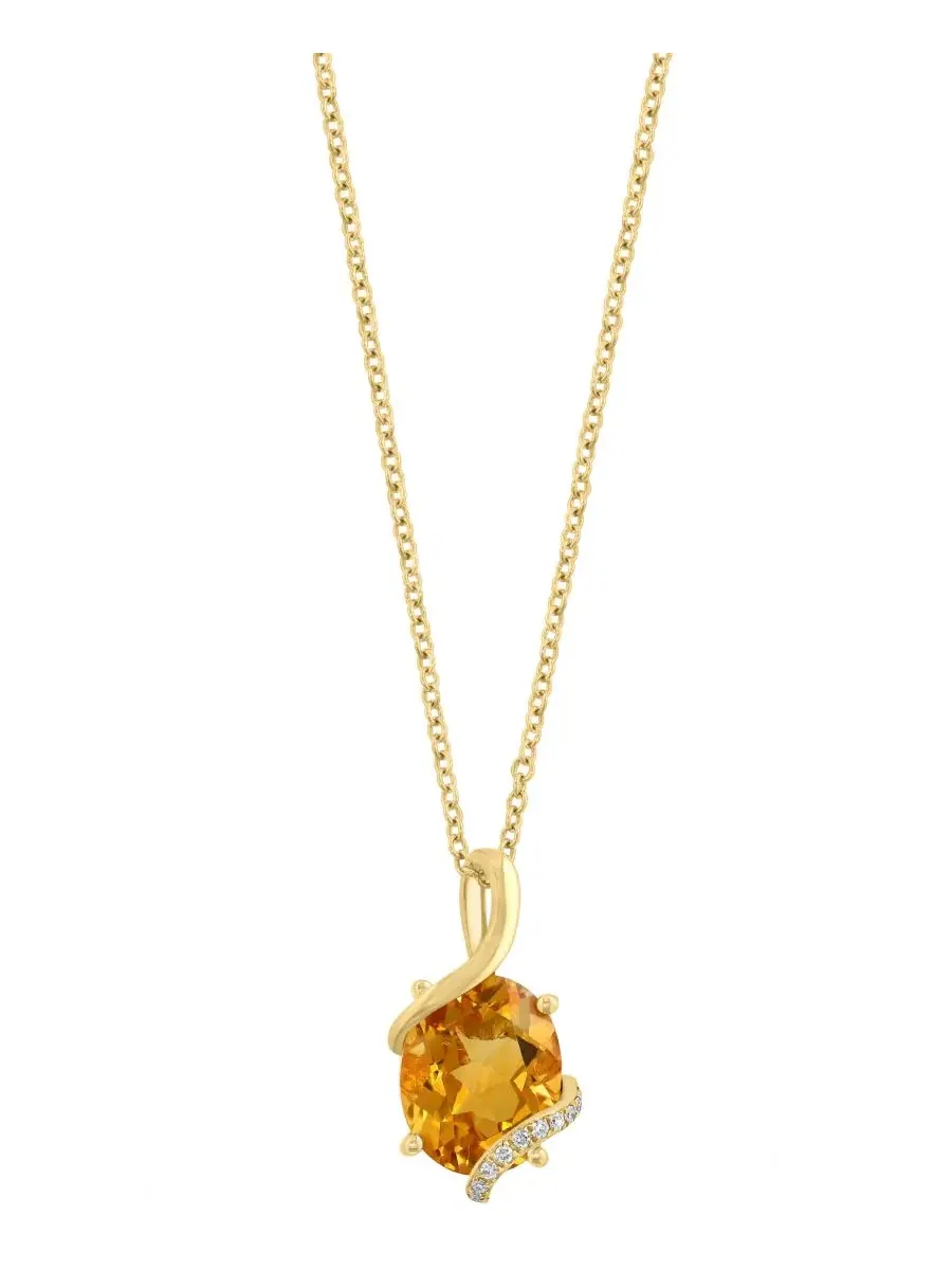 Подвеска-кулон с цитрином и бриллиантами, модель Citrine (1-7/8 ct. t.w.) & Diamond (1/20 ct. t.w.) — изображение 1 из 4