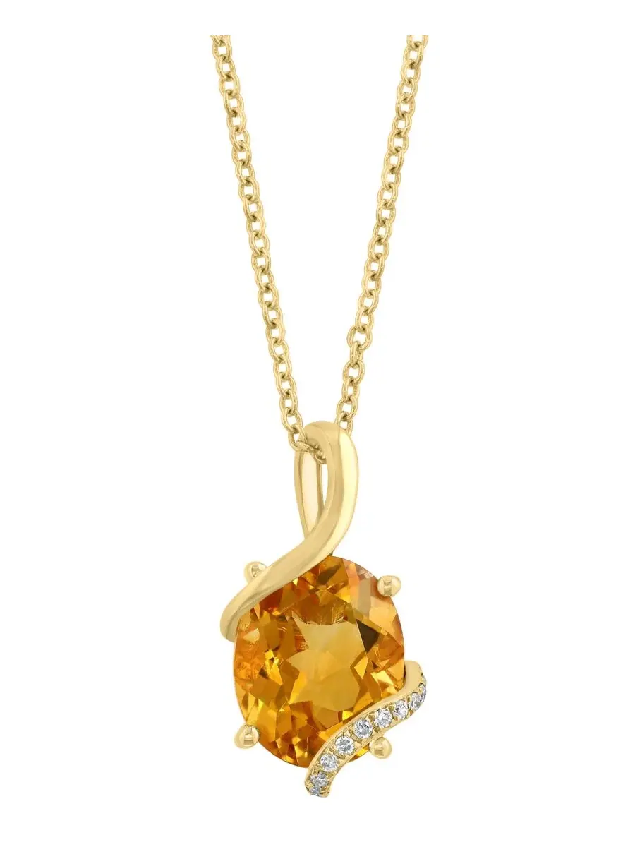 Подвеска-кулон с цитрином и бриллиантами, модель Citrine (1-7/8 ct. t.w.) & Diamond (1/20 ct. t.w.) — изображение 3 из 4