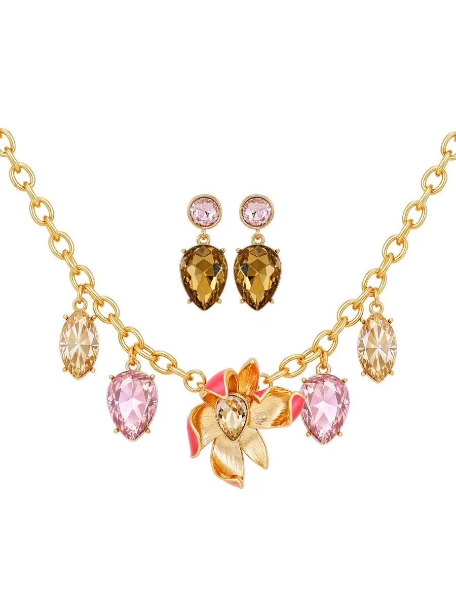 Комплект из колье и серег с кристаллами GUESS — изображение 2 из 5, оттенок золотистый/мульти