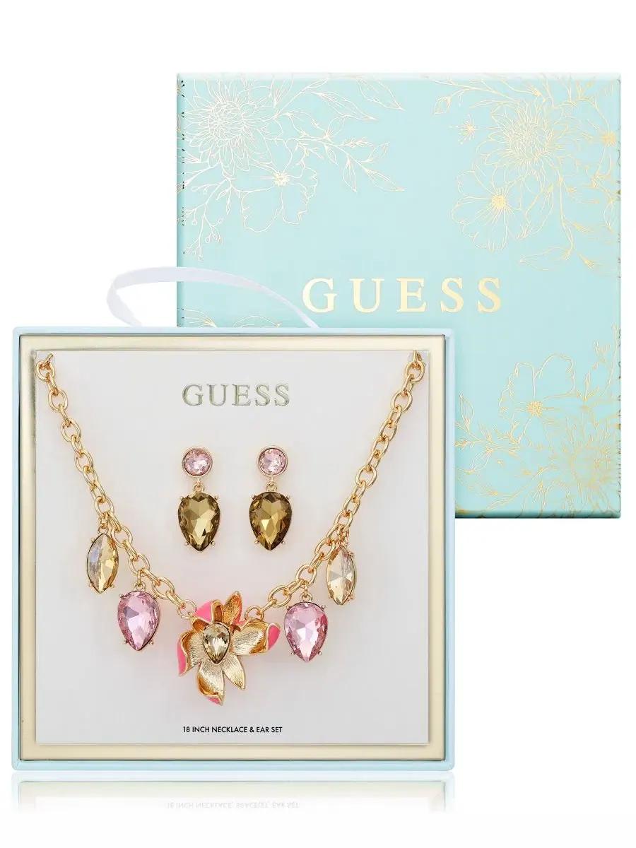 Комплект из колье и серег с кристаллами GUESS — изображение 5 из 5, оттенок золотистый/мульти