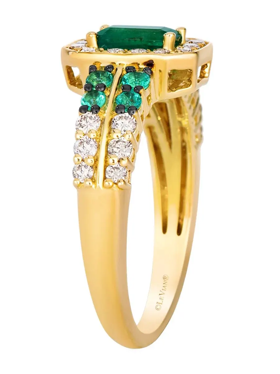 Кольцо с изумрудами Costa Smeralda Emeralds и нюдовыми бриллиантами — изображение 3 из 3, оттенок желтый золотистый