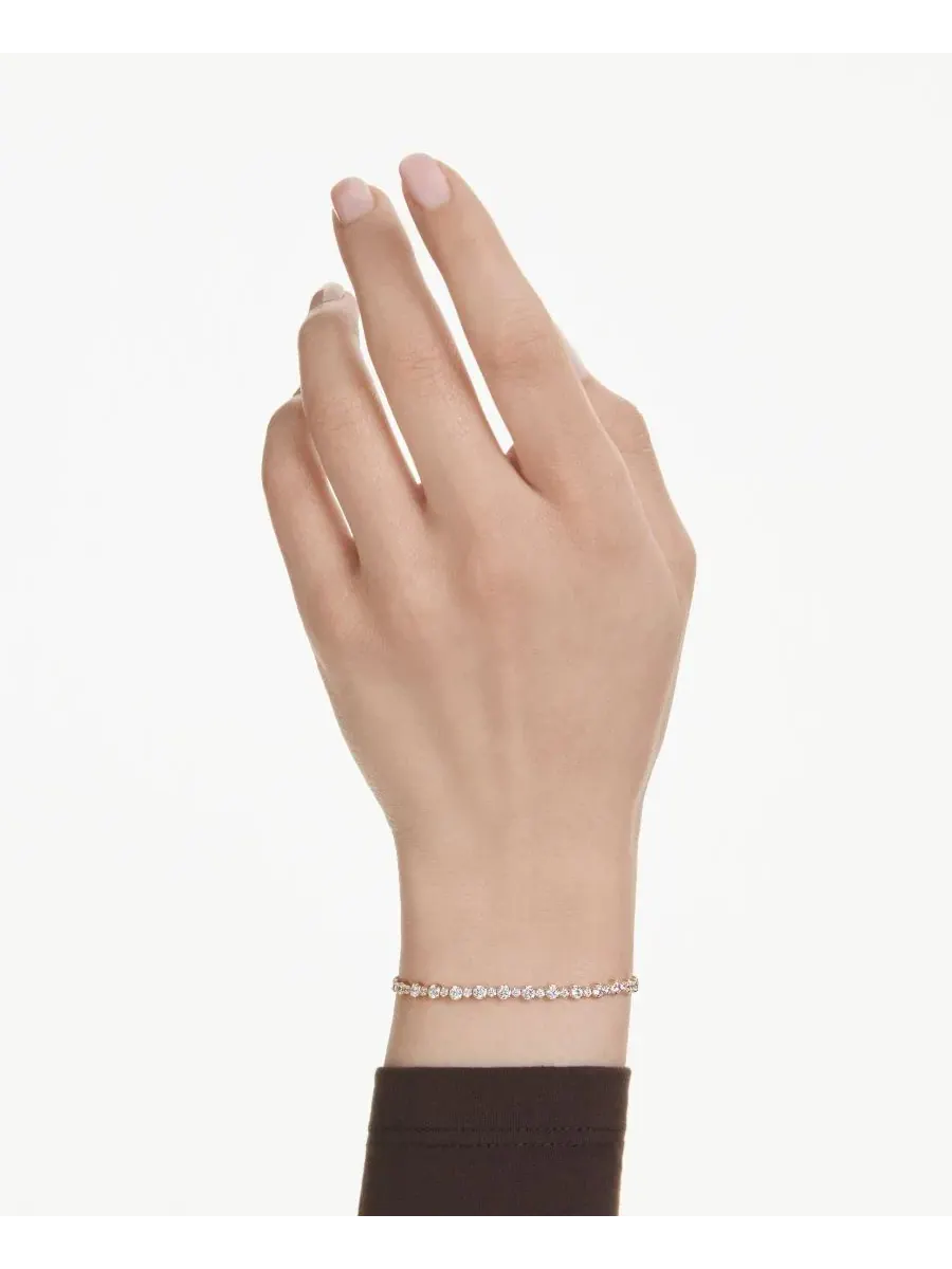 Браслет-цепочка Swarovski Matrix Gold-Tone Plated Tennis Bracelet — изображение 6 из 6, оттенок золото