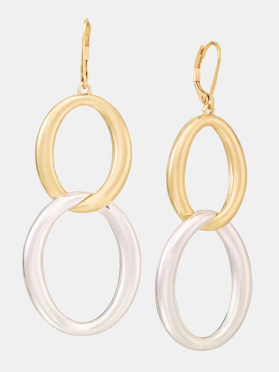 Серьги-подвески с овальными подвесками, модель Linked Oval Double Drop Lauren Ralph Lauren — изображение 2 из 4