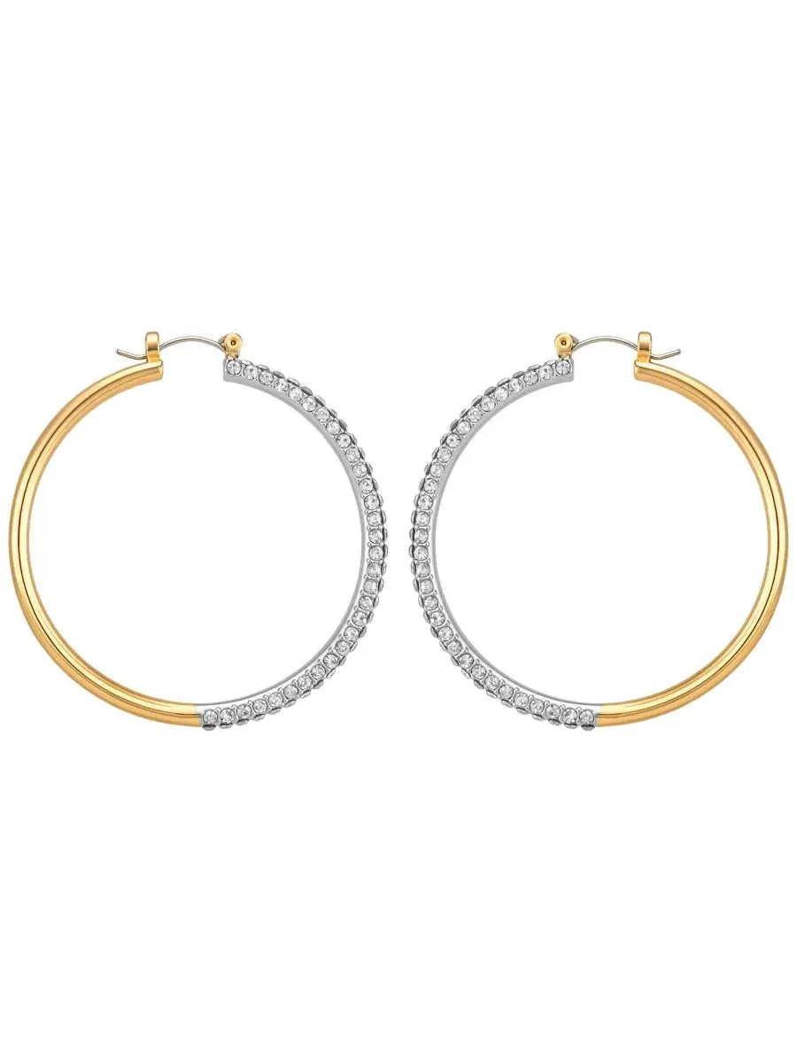 Серьги-кольца с кристаллами GUESS — изображение 1 из 3, оттенок золото