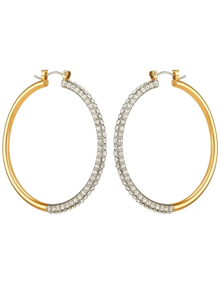 Серьги-кольца с кристаллами GUESS — изображение 2 из 3, оттенок золото