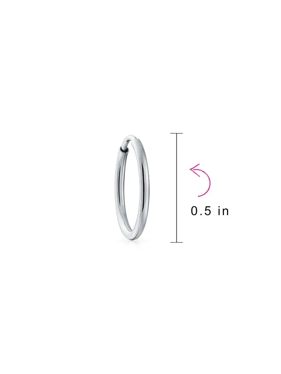Серьги-кольца из стерлингового серебра, без камня Bling Jewelry — изображение 4 из 4, оттенок серебряный